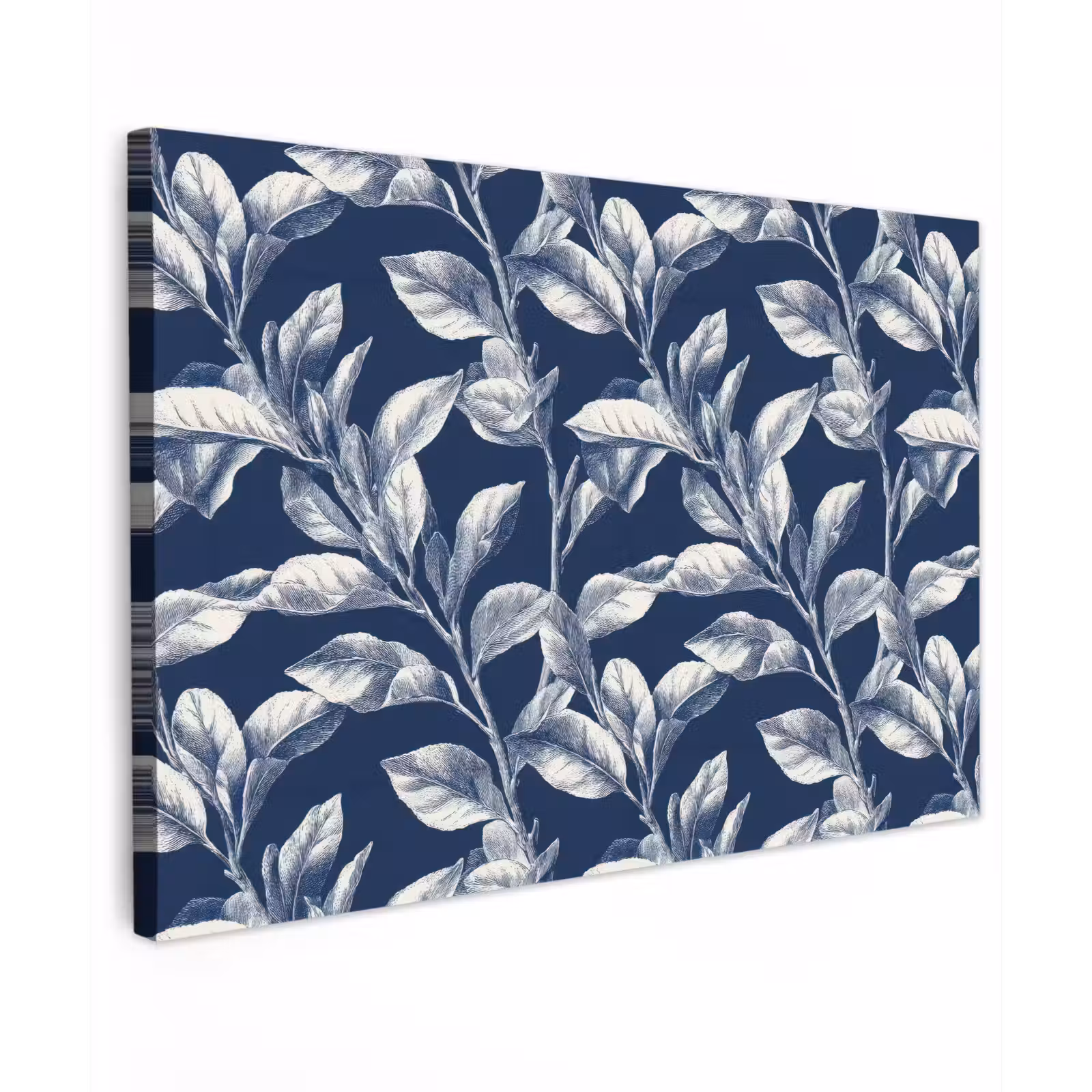 Canvas schilderij - Botanisch - Patroon - Blauw — 1