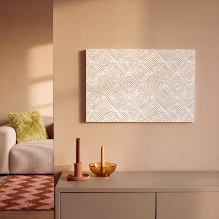 Canvas schilderij - Abstract - Ruit - Beige — 2