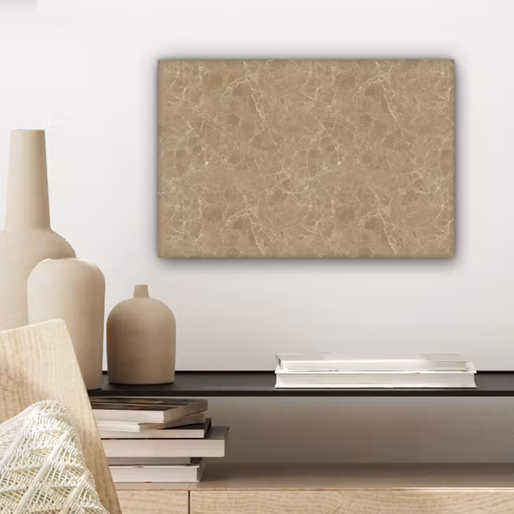 Canvas schilderij - Beige - Marmer - Witte aders — 5