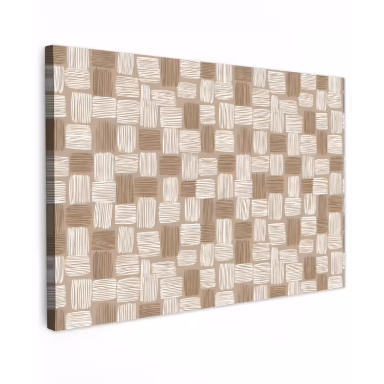 Canvas schilderij - Blok - Patroon - Bruin — 1