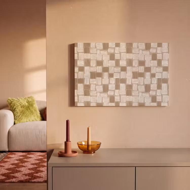 Canvas schilderij - Blok - Patroon - Bruin — 2