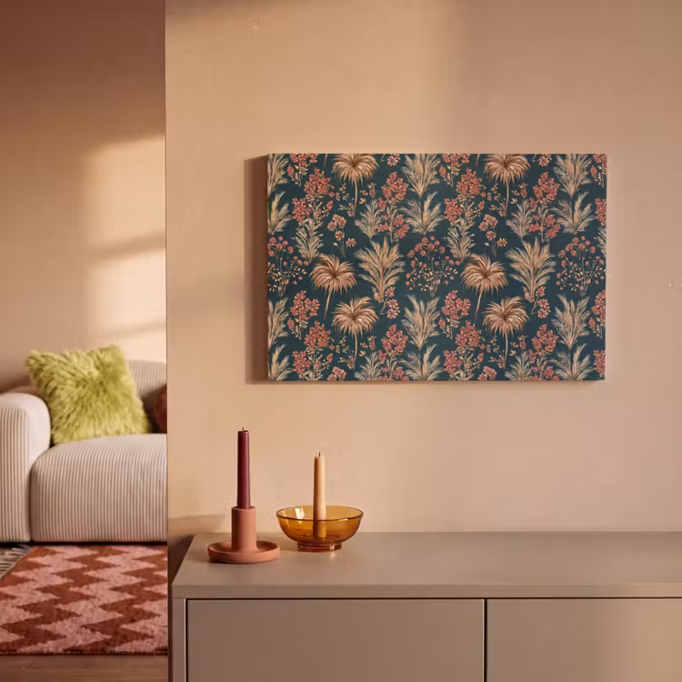 Canvas schilderij - Botanisch - Patroon - Blauw — 2