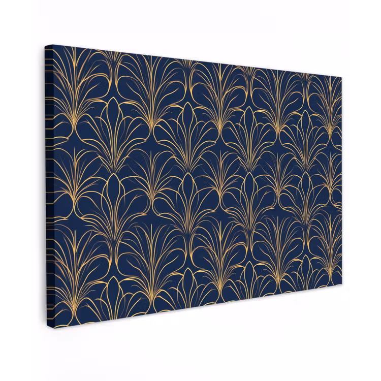 Canvas schilderij - Deco - Waaier - Blauw — 1