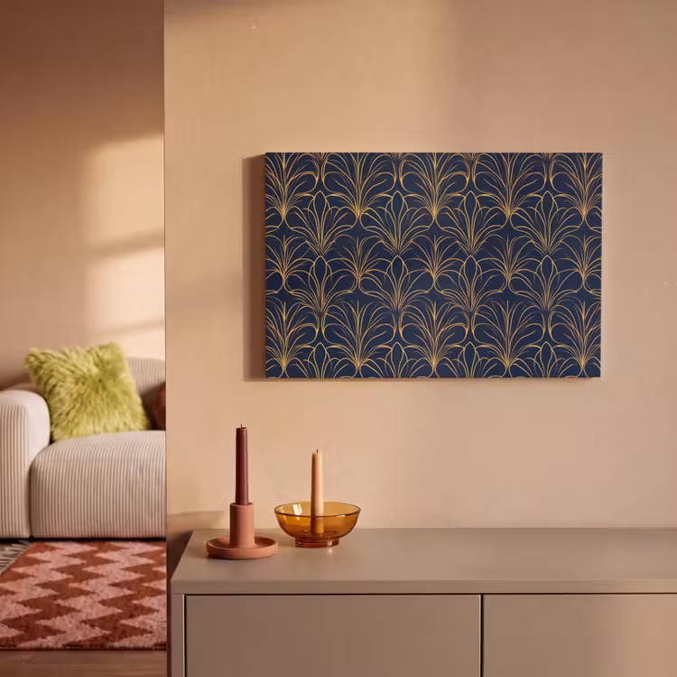 Canvas schilderij - Deco - Waaier - Blauw — 2