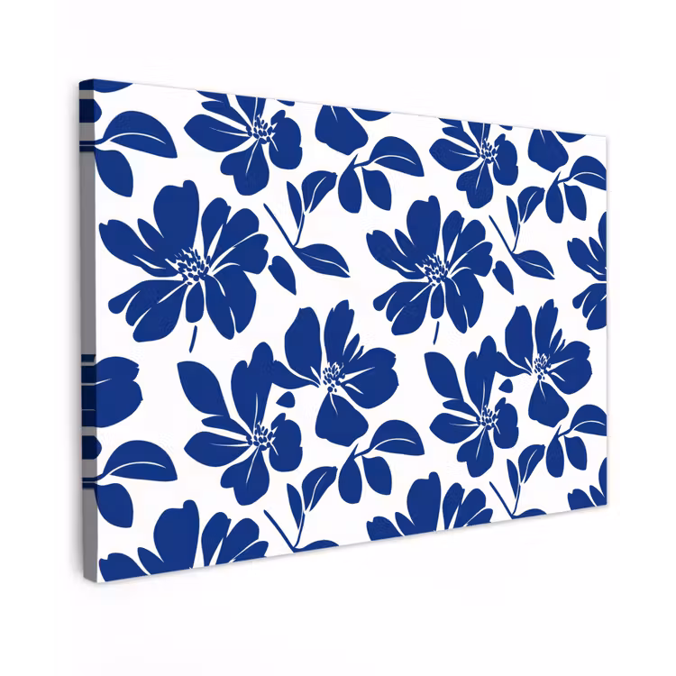 Canvas schilderij - Floraal - Modern - Blauw — 1
