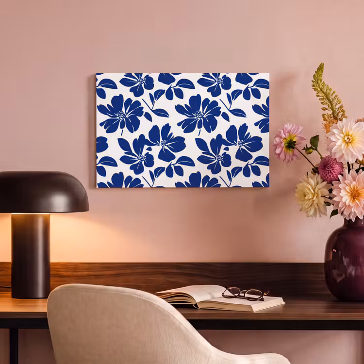 Canvas schilderij - Floraal - Modern - Blauw — 4