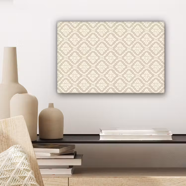 Canvas schilderij - Floraal - Ornament - Beige — 5