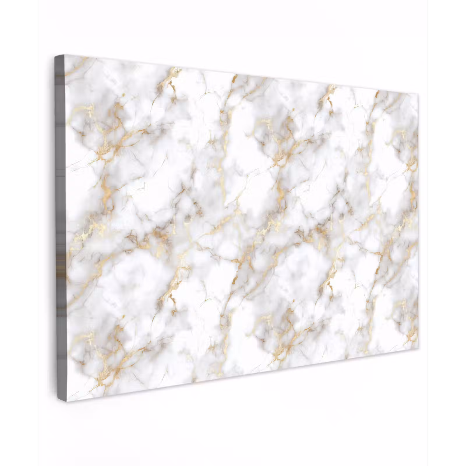 Canvas schilderij - Gouden aders - Marmer - Wit — 1