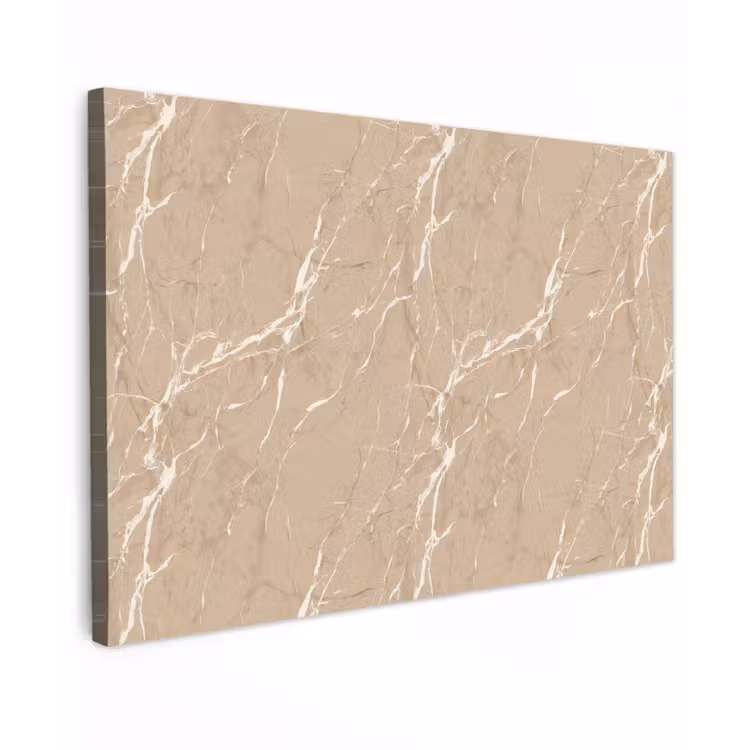 Canvas schilderij - Beige - Marmer - Organisch - Wit — 1