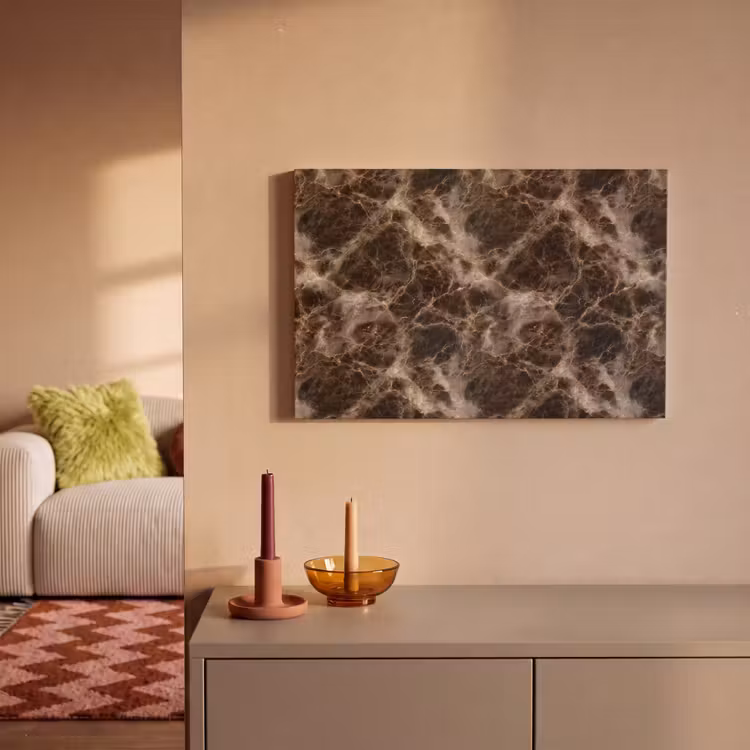Canvas schilderij - Bruin - Goud - Marmer — 2