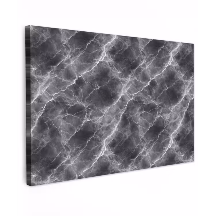 Canvas schilderij - Donkergrijs - Bliksem - Marmer — 1