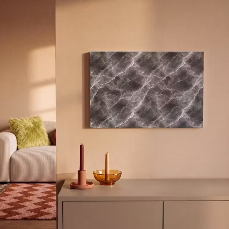 Canvas schilderij - Donkergrijs - Bliksem - Marmer — 2