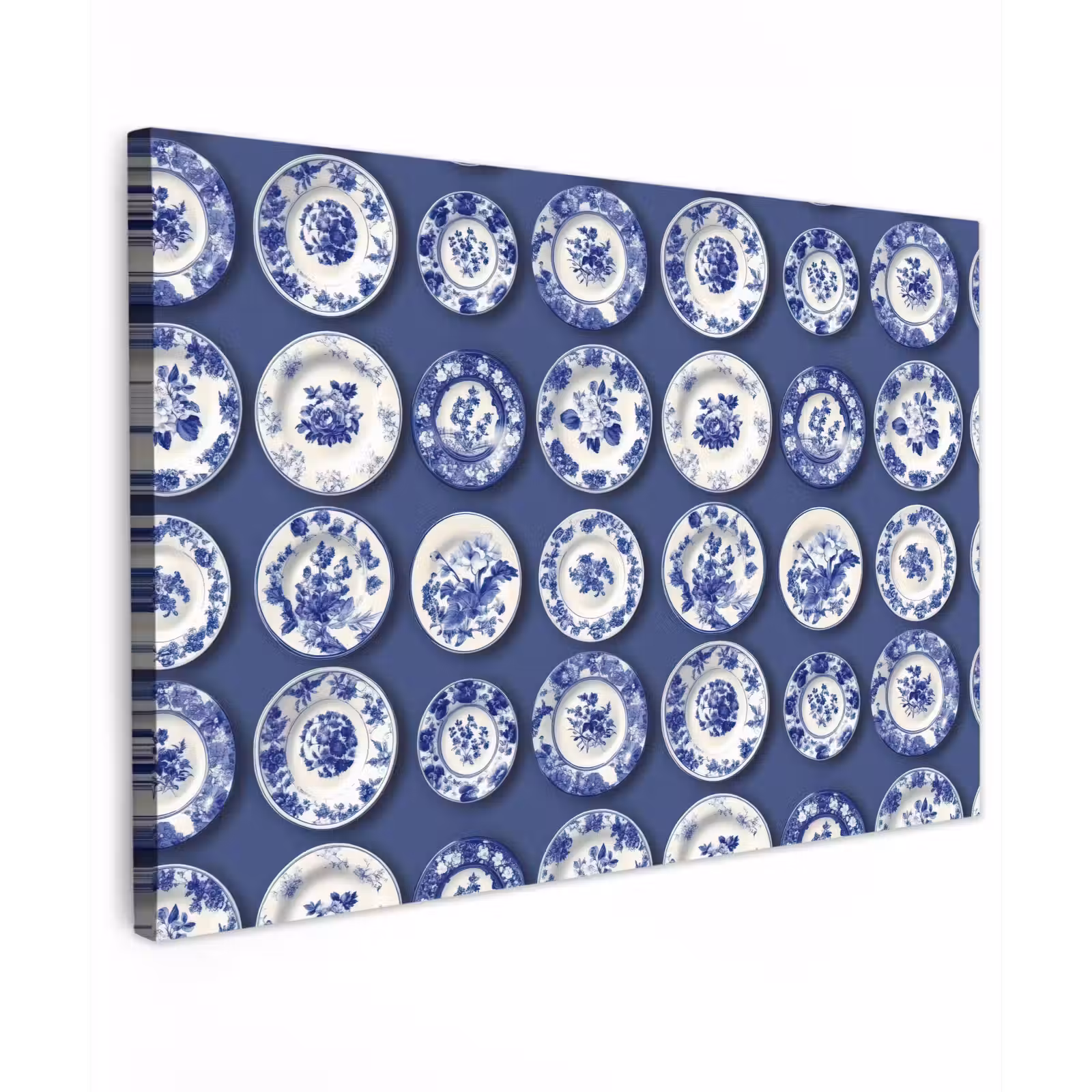 Canvas schilderij - Borden - Floraal - Blauw — 1
