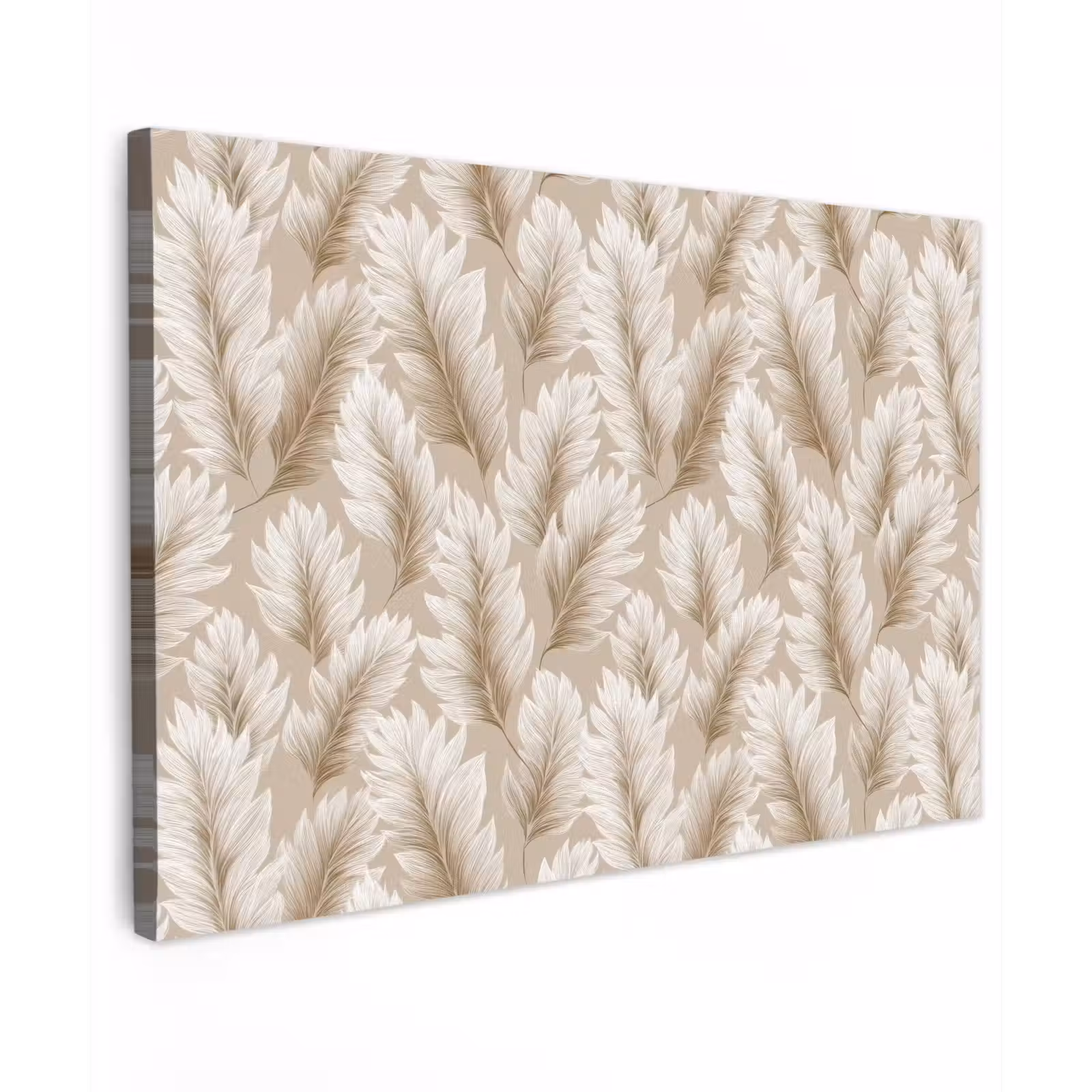 Canvas schilderij - Botanisch - Patroon - Beige — 1