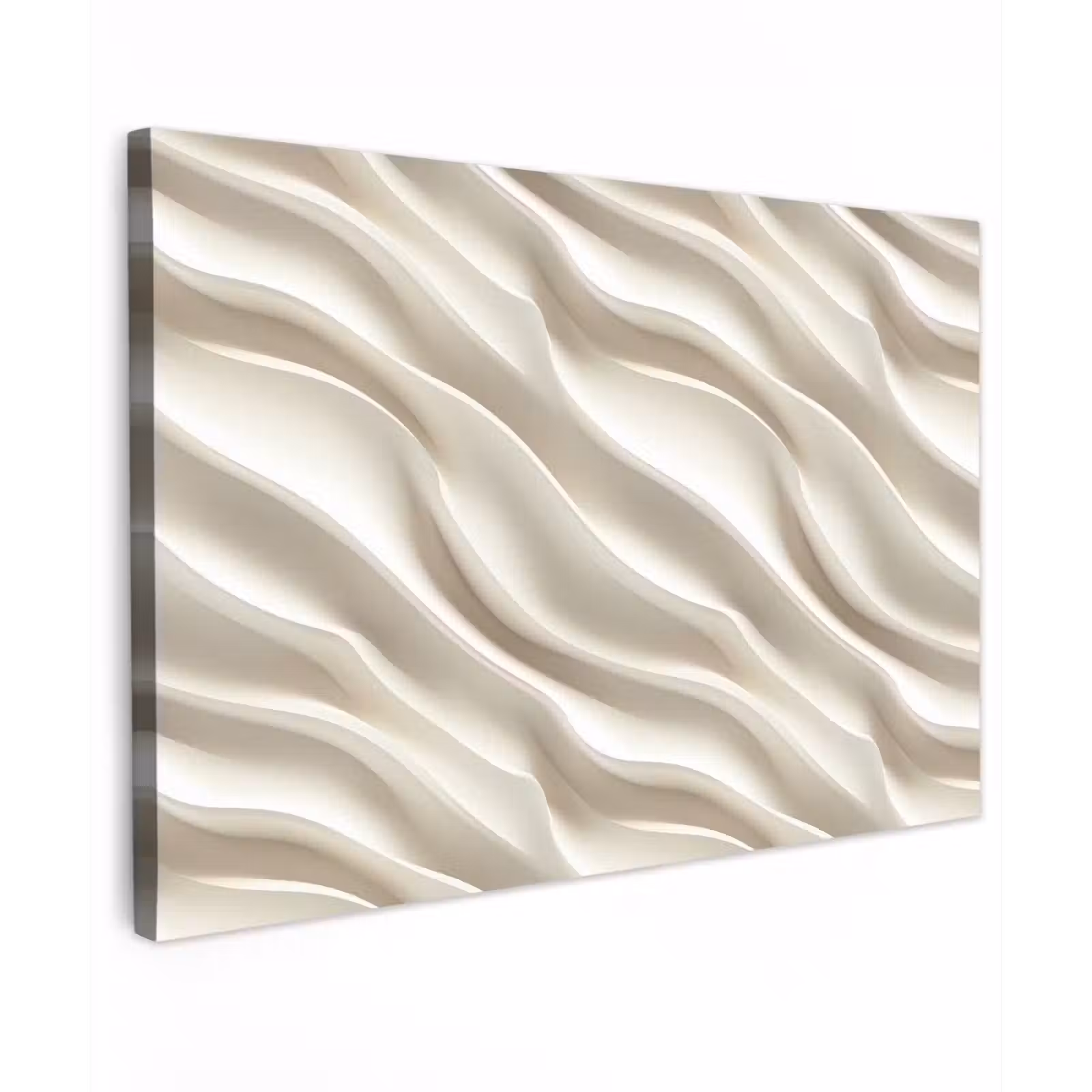 Canvas schilderij - Diagonaal - Golven - Crème — 1