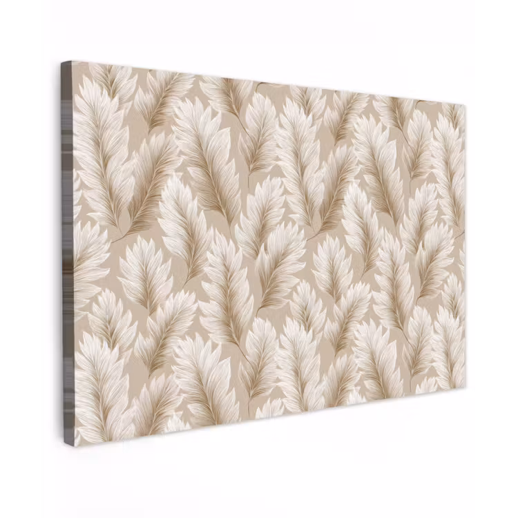 Canvas schilderij - Botanisch - Patroon - Beige — 1