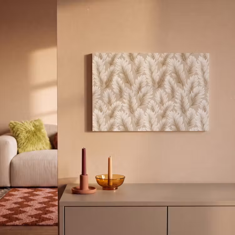 Canvas schilderij - Botanisch - Patroon - Beige — 2