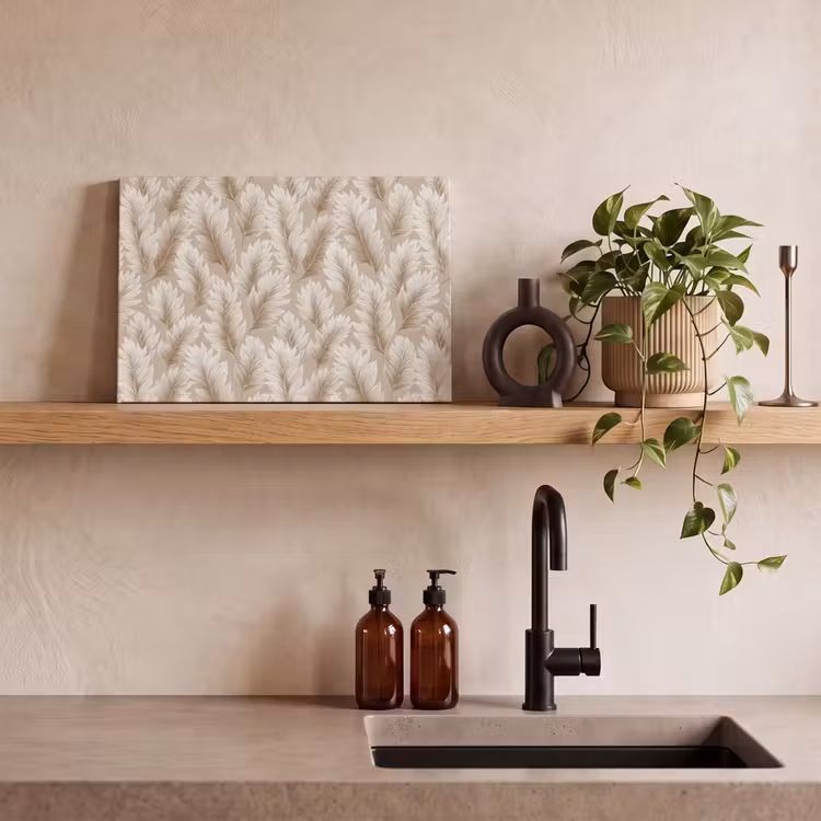 Canvas schilderij - Botanisch - Patroon - Beige — 3
