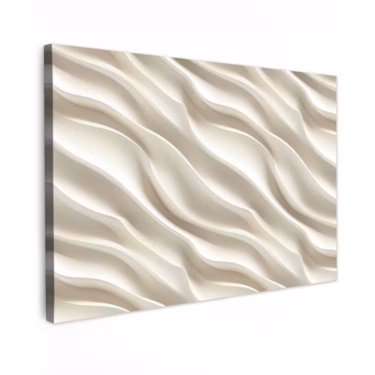 Canvas schilderij - Diagonaal - Golven - Crème — 1