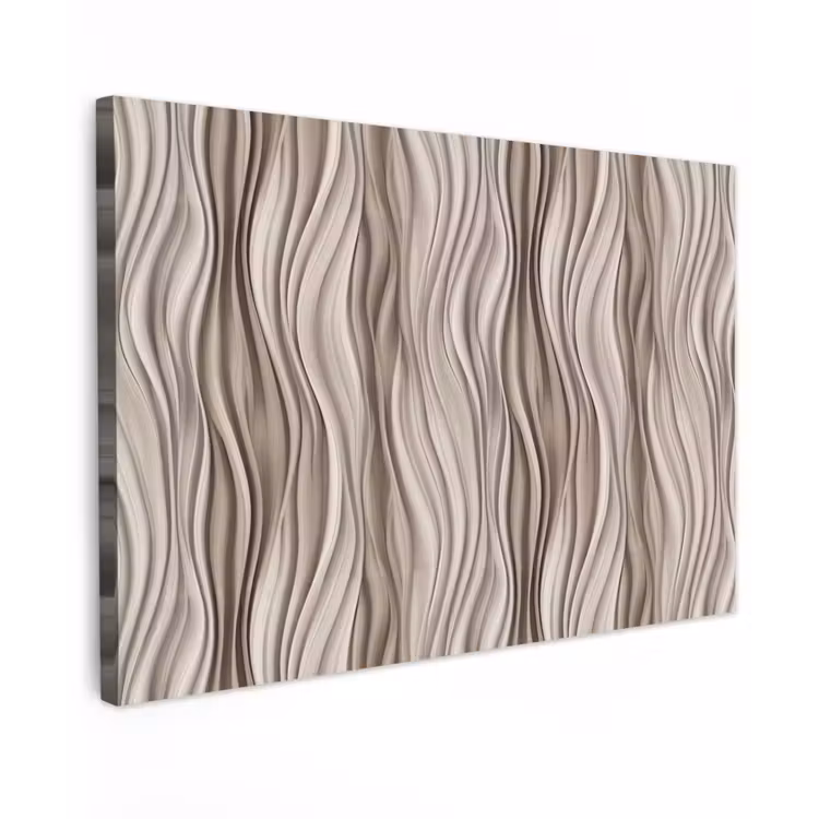 Canvas schilderij - Golven - 3D - Crème — 1