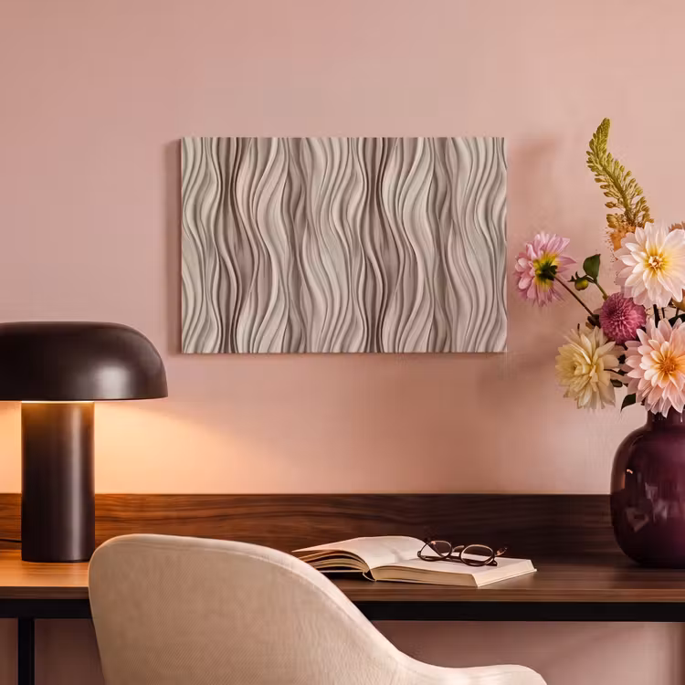 Canvas schilderij - Golven - 3D - Crème — 4