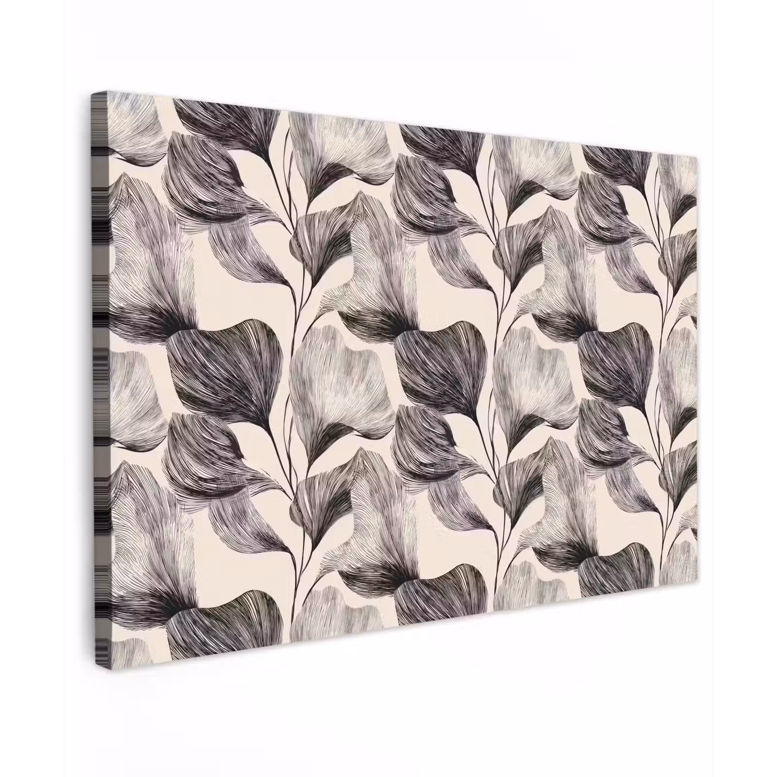 Canvas schilderij - Botanisch - Bladeren - Zwart — 1