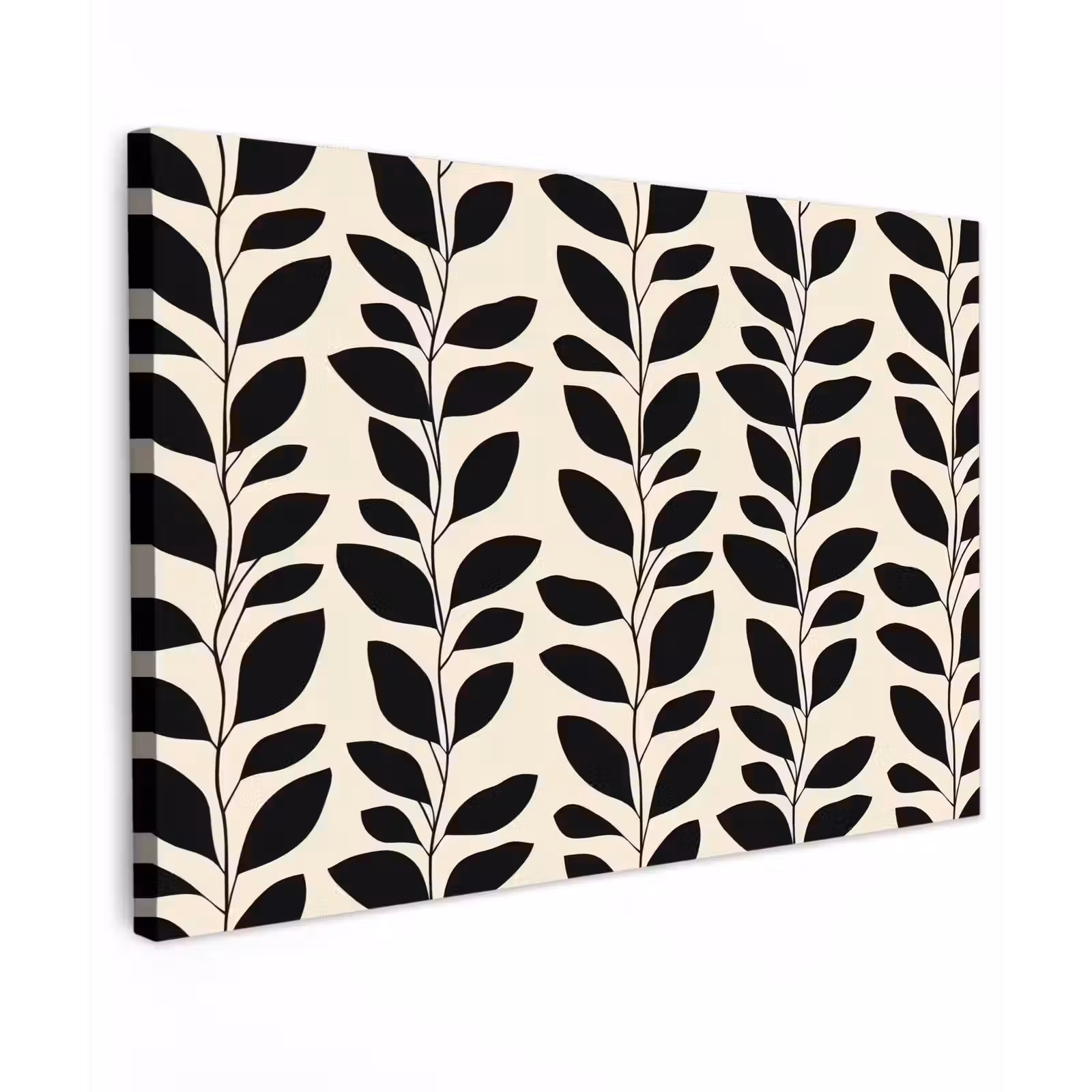 Canvas schilderij - Botanisch - Dessin - Zwart - Beige — 1