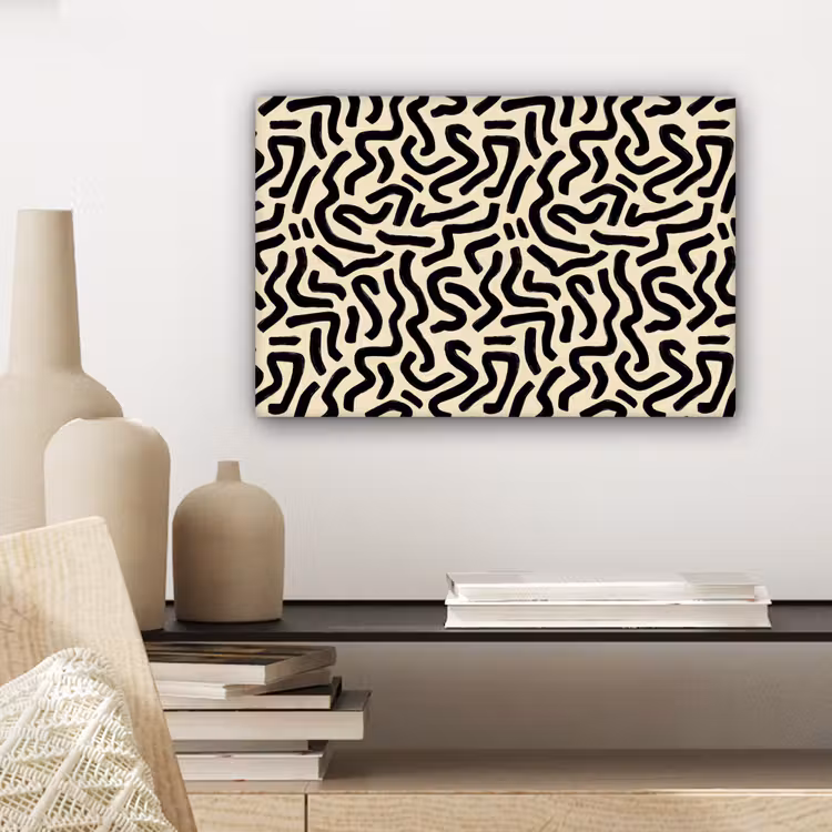 Canvas schilderij - Abstract - Lijnen - Zwart — 5