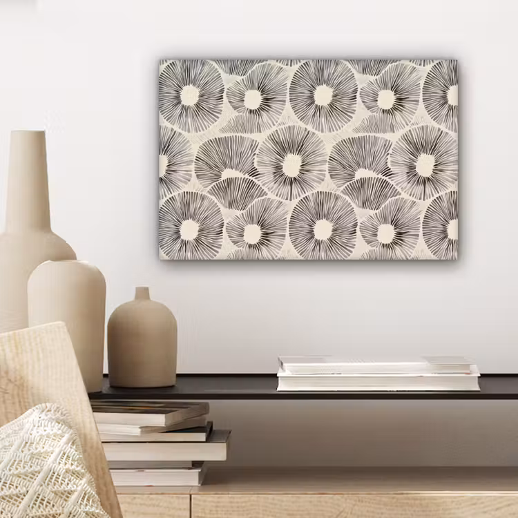 Canvas schilderij - Cirkels - Patroon - Zwart — 5
