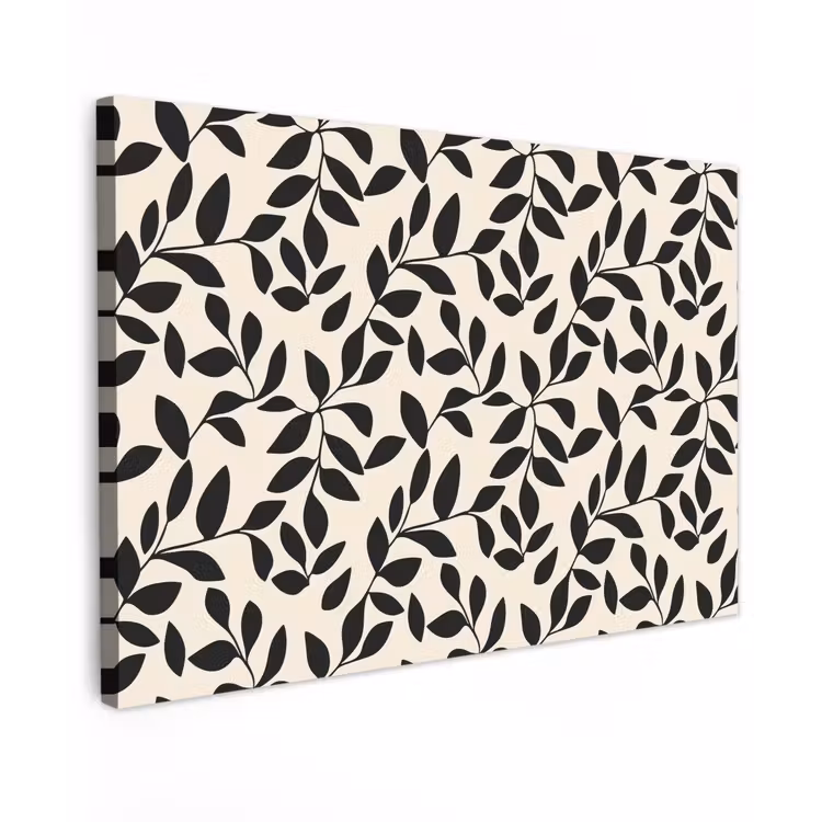 Canvas schilderij - Elegant - Patroon - Zwart - Beige — 1