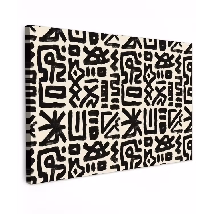 Canvas schilderij - Geometrisch - Figuren - Zwart — 1