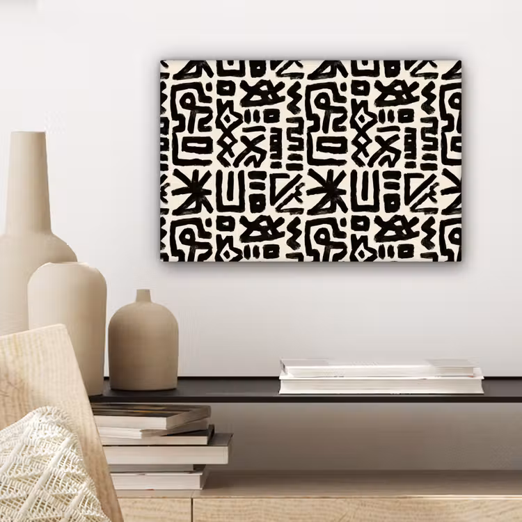 Canvas schilderij - Geometrisch - Figuren - Zwart — 5
