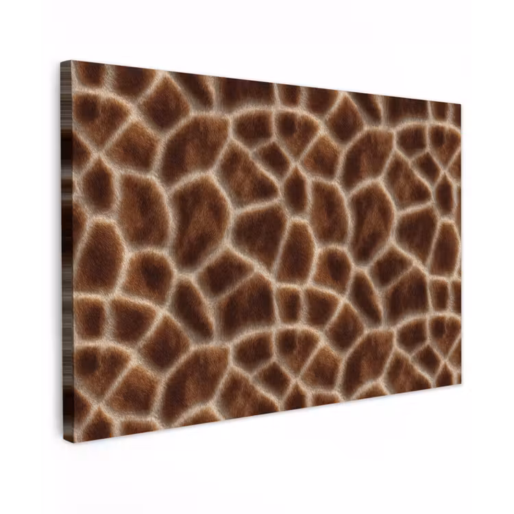 Canvas schilderij - Giraf - Bruin - Vacht — 1
