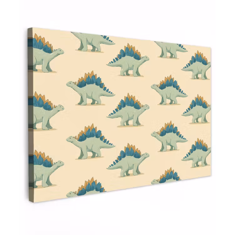 Canvas schilderij - Dino - Patroon - Groen — 1