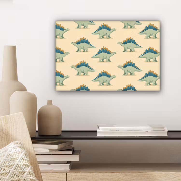Canvas schilderij - Dino - Patroon - Groen — 5