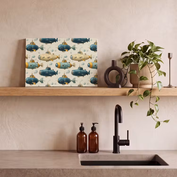 Canvas schilderij - Duikboot - Fantasie - Kleurrijk — 3