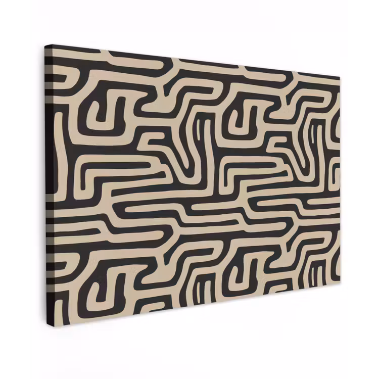 Canvas schilderij - Grafisch - Lijnen - Zwart — 1