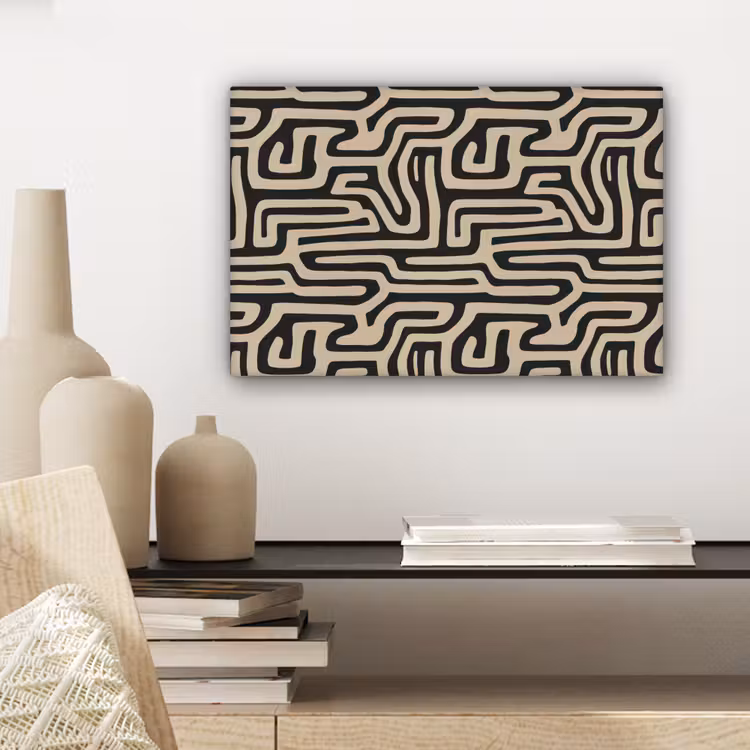 Canvas schilderij - Grafisch - Lijnen - Zwart — 5