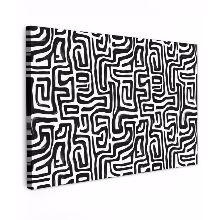 Canvas schilderij - Grafisch - Lijnen - Zwart - Wit — 1