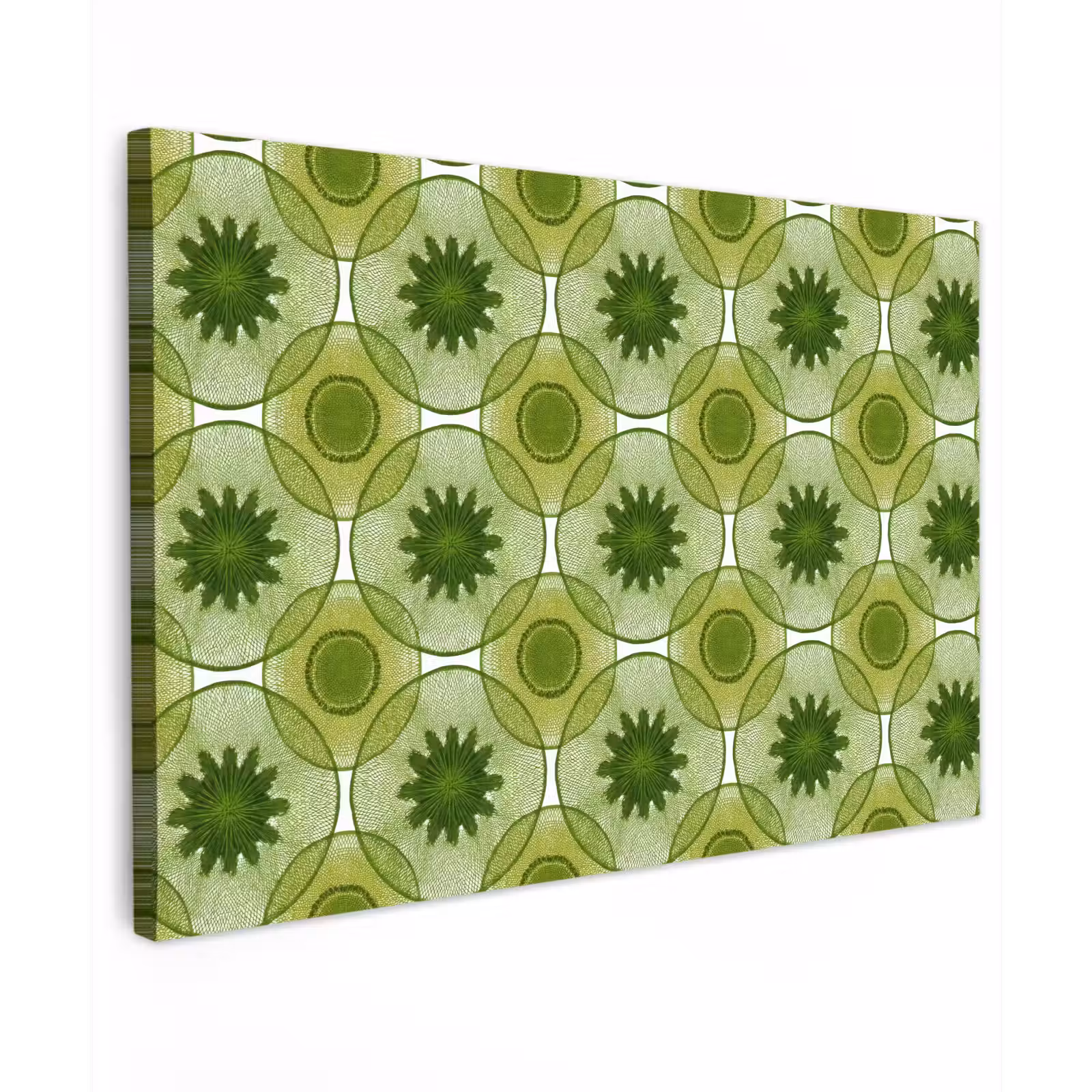 Canvas schilderij - Cirkels - Patroon - Groen — 1