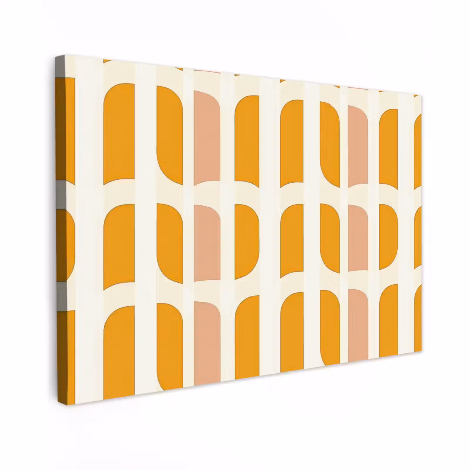 Canvas schilderij - Geometrisch - Patroon - Geel - Roze — 1