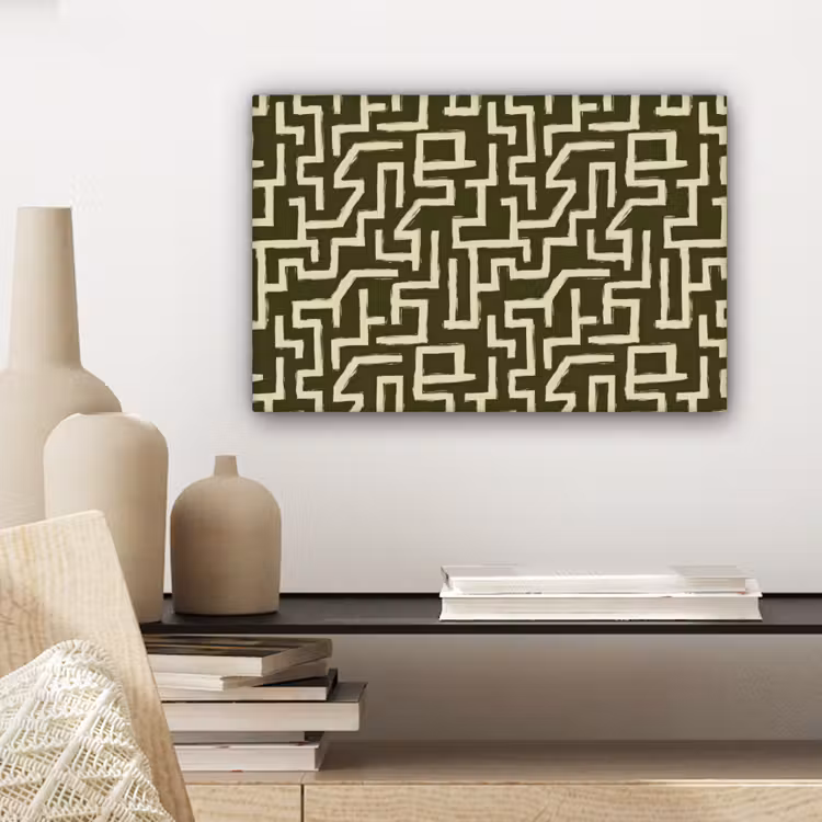 Canvas schilderij - Abstract - Lijnen - Groen — 5