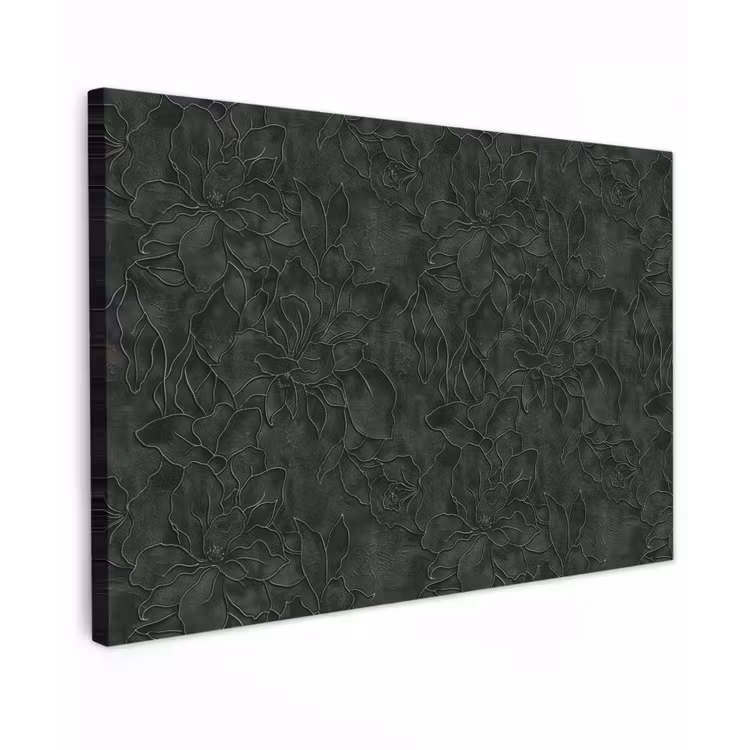 Canvas schilderij - Bloemen - Lijnen - Groen — 1