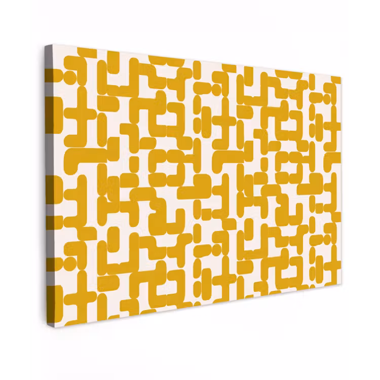 Canvas schilderij - Geel - Beige - Patroon — 1