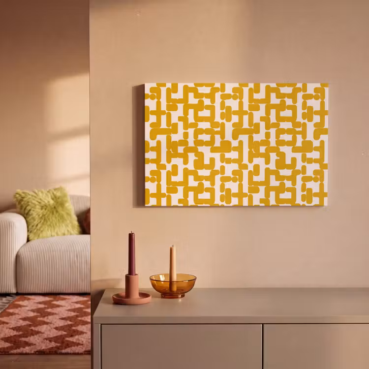 Canvas schilderij - Geel - Beige - Patroon — 2