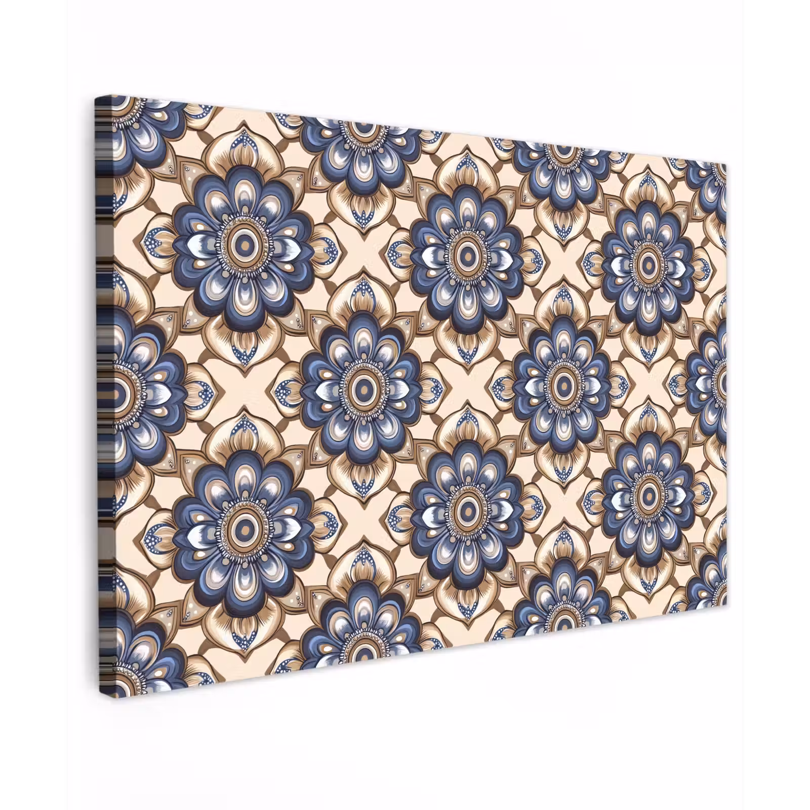 Canvas schilderij - Floraal - Ornament - Blauw — 1