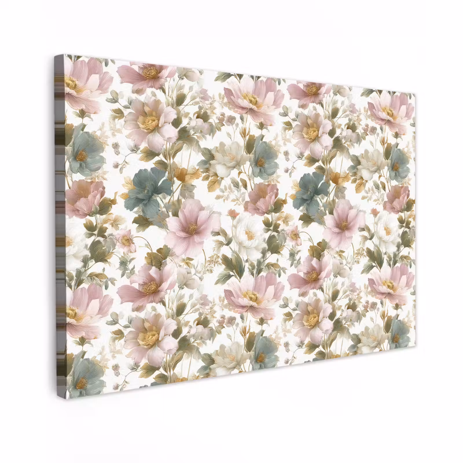 Canvas schilderij - Bloemen - Patroon - Pastel — 1