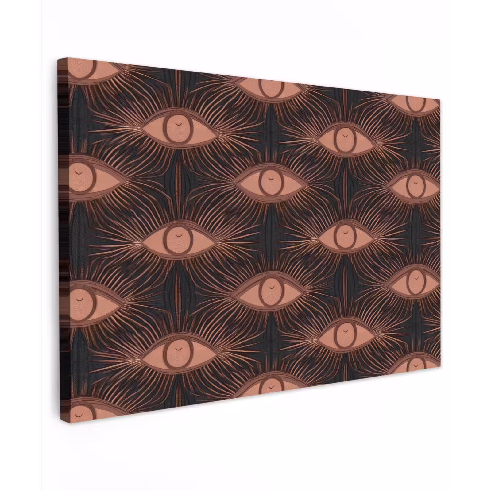 Canvas schilderij - Boheems - Oog - Bruin — 1