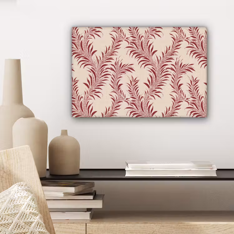 Canvas schilderij - Bladeren - Linnen - Rood — 5