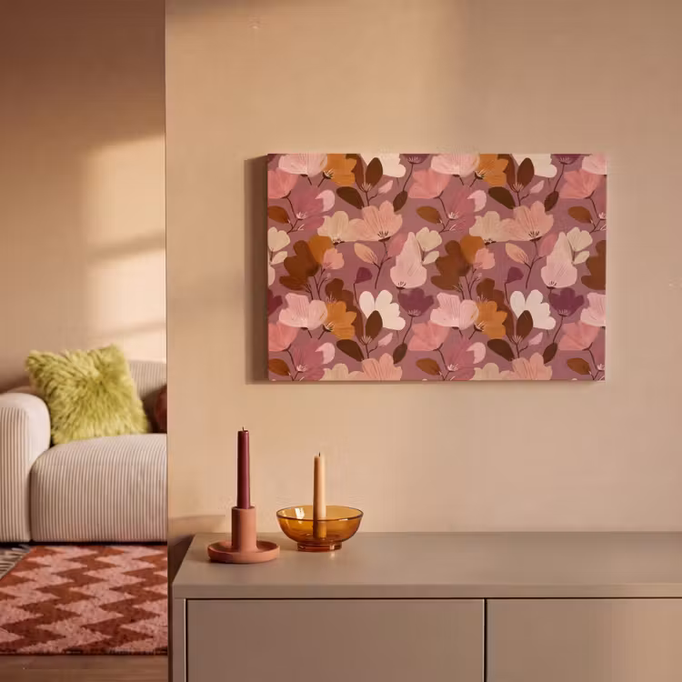 Canvas schilderij - Bloem - Patroon - Roze — 2